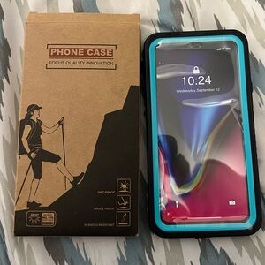 Waterproof Black and Blue iPhone9 Case